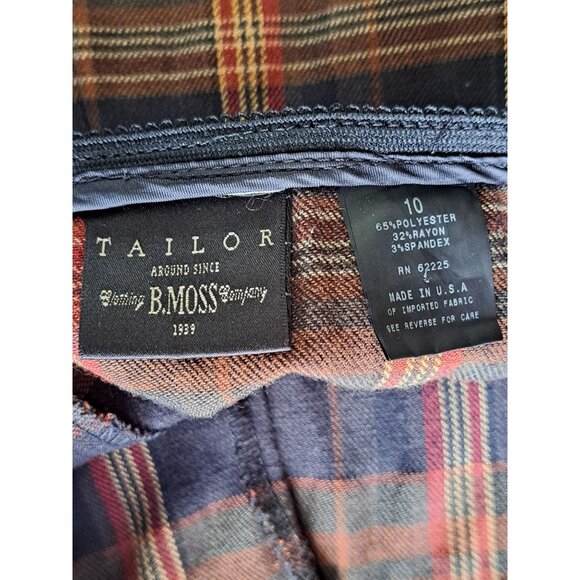 Vtg Plaid Skirt Medium Brown Dark Academia Preppy Women's Lace Trim - Picture 6 of 7